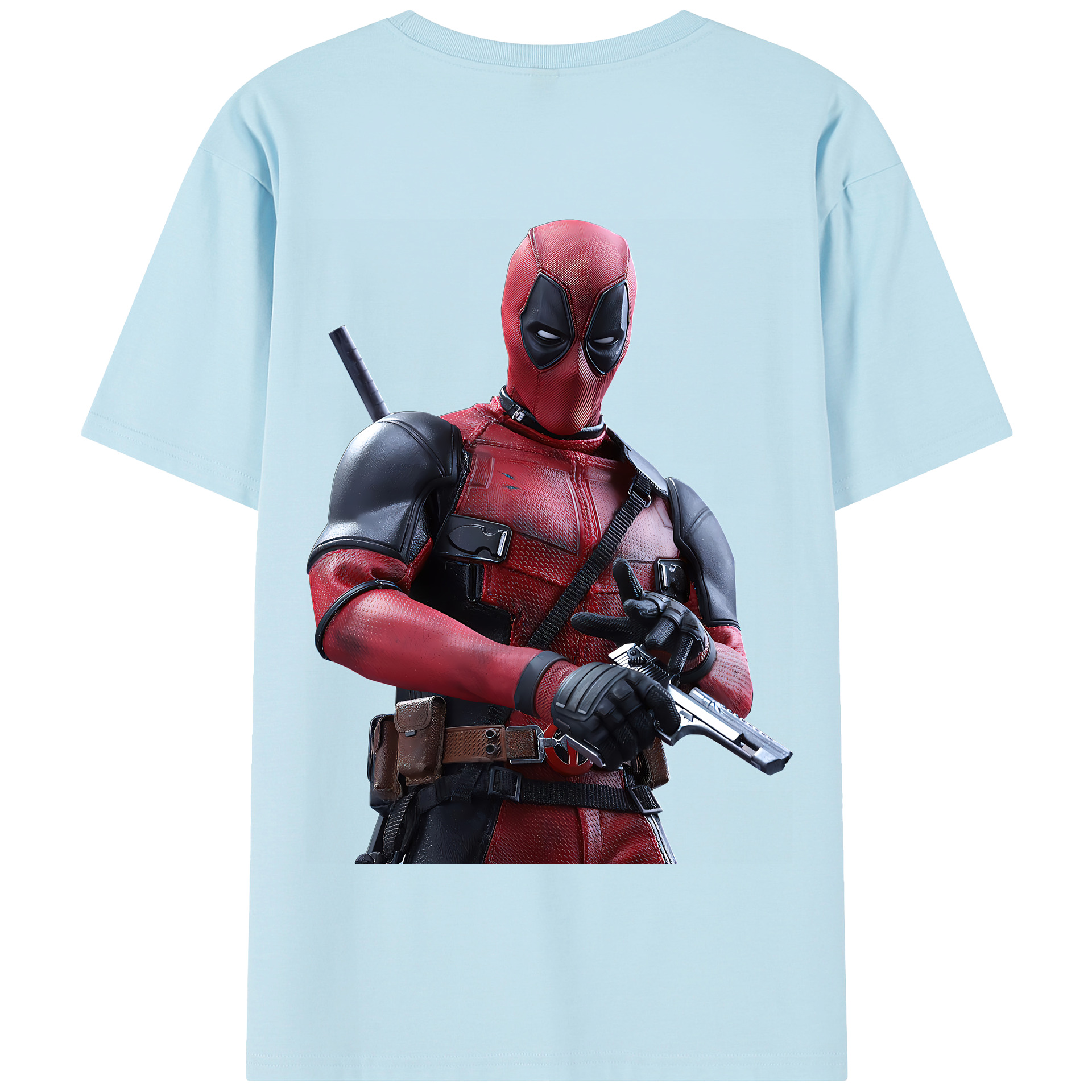 （画像用） Deadpool デッドプール 綿100％半袖Tシャツ（背面プリント）
